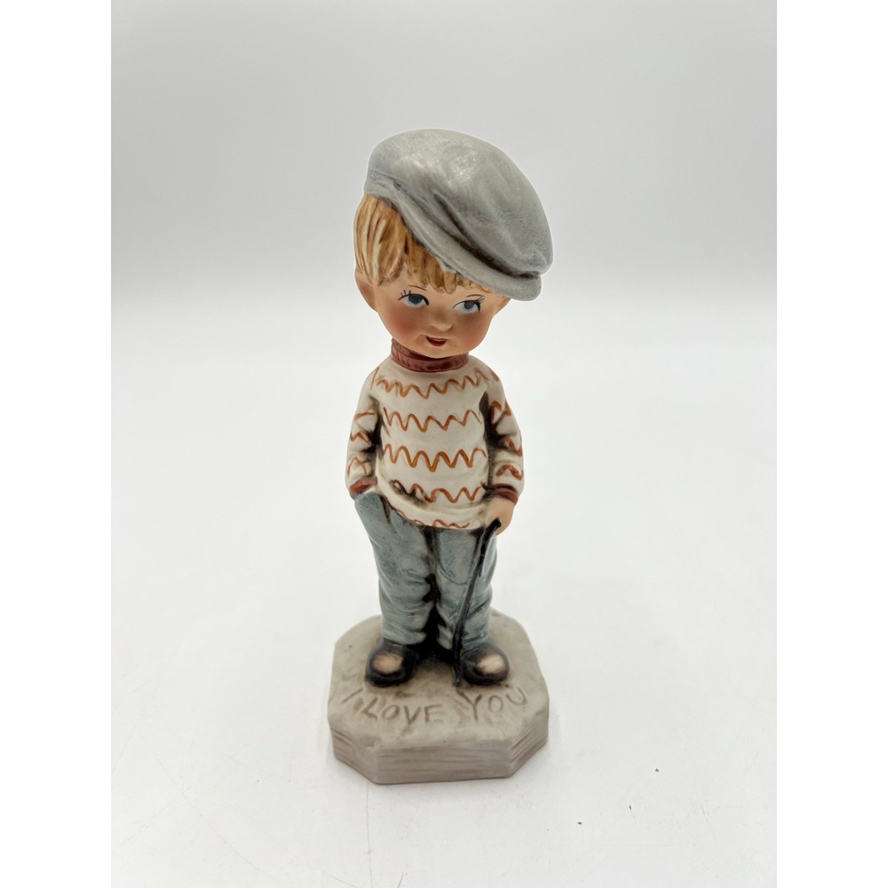 Vintage Moppet Boy Figurine I Love You Gorham Japan 1971‎ Ceramic Figure
